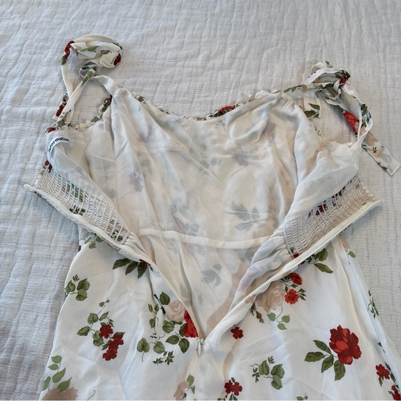 REFORMATION Christine Ruffle Mini Dress Florence Floral Print Size 6 $218 - Picture 9 of 11